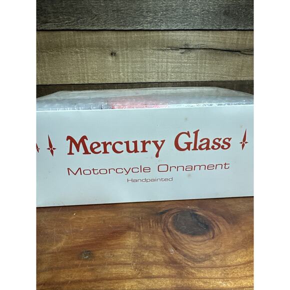 Dept 56 Mercury Glass Glass Motorcycle Large Ornament In Box - Picture 5 of 5